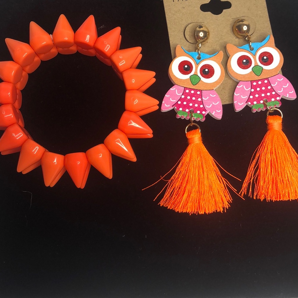 New Owl earrings and bracelet 5/$20❤️